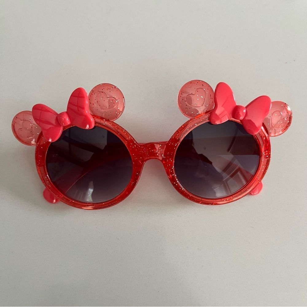 Red Disney kids Crystal Bow Sunglasses - Picture 2 of 4